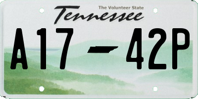 TN license plate A1742P