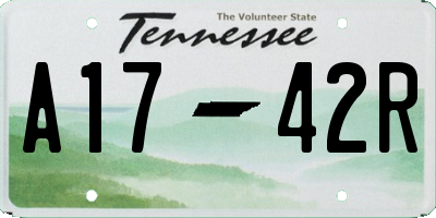 TN license plate A1742R