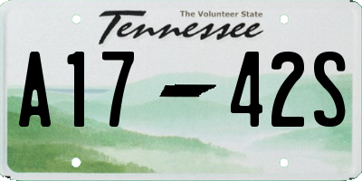 TN license plate A1742S