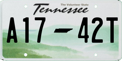 TN license plate A1742T