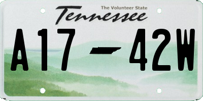 TN license plate A1742W