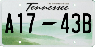 TN license plate A1743B