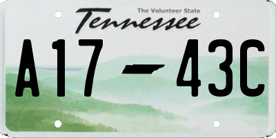 TN license plate A1743C