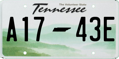 TN license plate A1743E