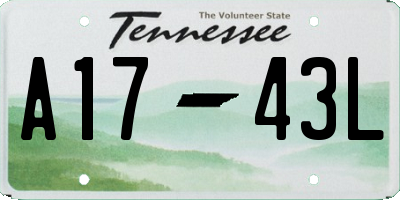 TN license plate A1743L