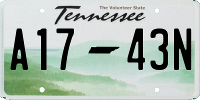 TN license plate A1743N