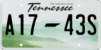 TN license plate A1743S