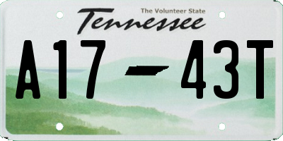 TN license plate A1743T