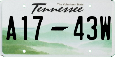 TN license plate A1743W