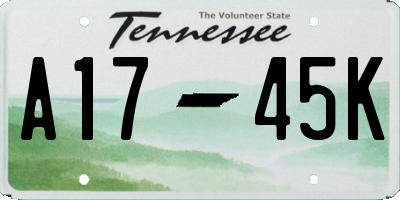 TN license plate A1745K