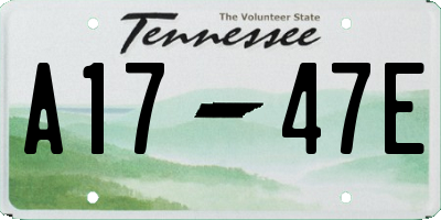 TN license plate A1747E