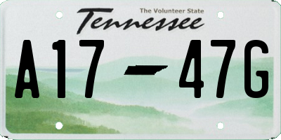 TN license plate A1747G