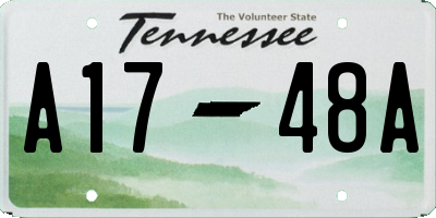 TN license plate A1748A