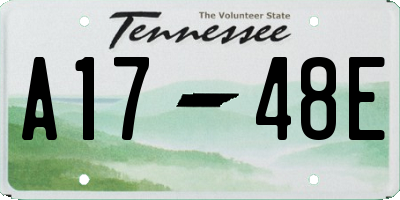 TN license plate A1748E