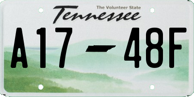 TN license plate A1748F