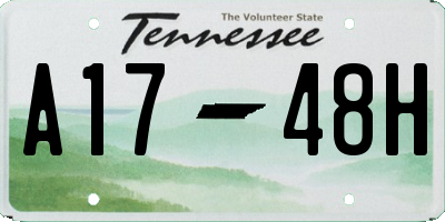 TN license plate A1748H