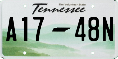 TN license plate A1748N