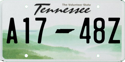 TN license plate A1748Z