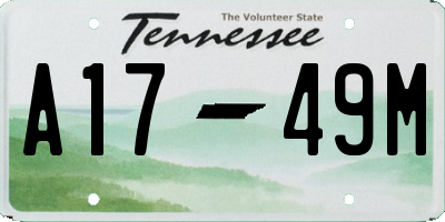 TN license plate A1749M
