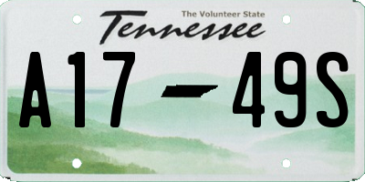 TN license plate A1749S