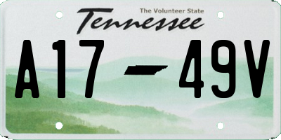 TN license plate A1749V