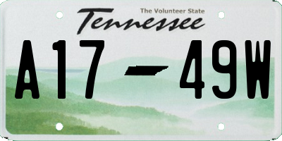 TN license plate A1749W