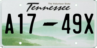 TN license plate A1749X