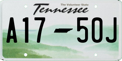 TN license plate A1750J