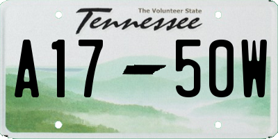 TN license plate A1750W