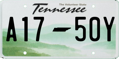 TN license plate A1750Y