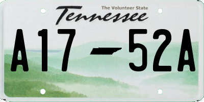 TN license plate A1752A