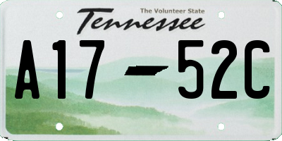 TN license plate A1752C