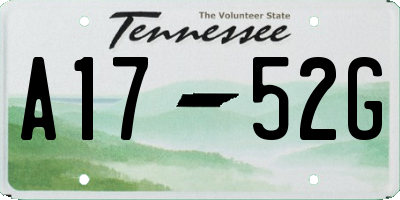 TN license plate A1752G