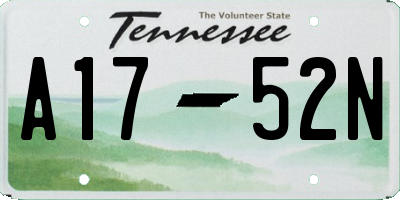 TN license plate A1752N