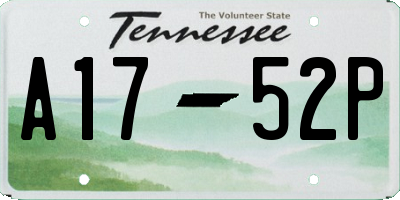TN license plate A1752P