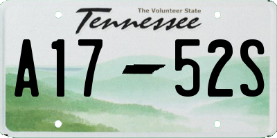 TN license plate A1752S