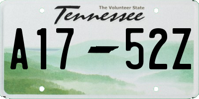TN license plate A1752Z