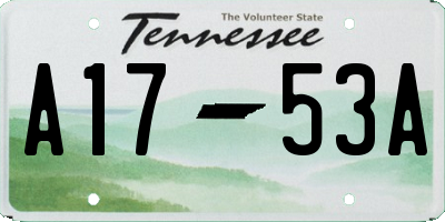 TN license plate A1753A