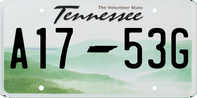 TN license plate A1753G