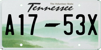 TN license plate A1753X