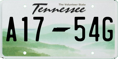 TN license plate A1754G