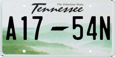 TN license plate A1754N