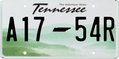 TN license plate A1754R