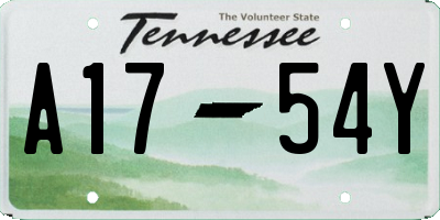 TN license plate A1754Y