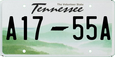 TN license plate A1755A