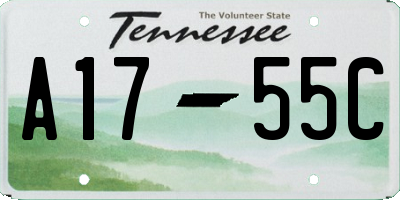 TN license plate A1755C