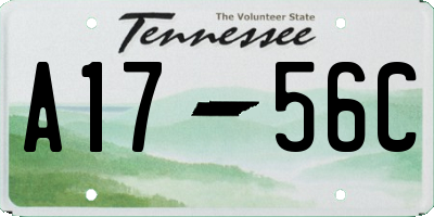 TN license plate A1756C