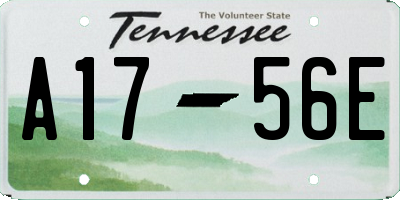 TN license plate A1756E