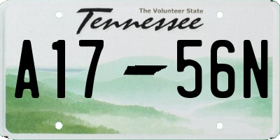 TN license plate A1756N