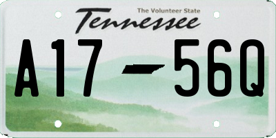 TN license plate A1756Q